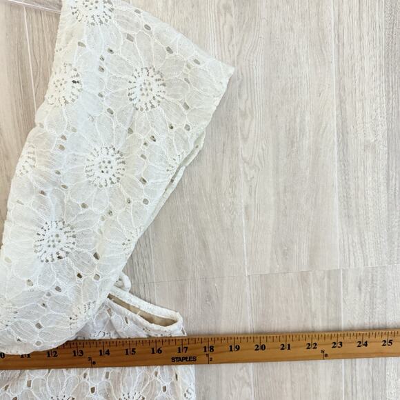 Show Me Your Mumu Dress Large Off The Shoulder Lace Beach Lined Mini Ivory USA - Picture 8 of 13